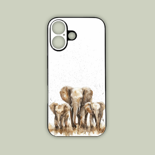 Watercolour elephant family - watercolour,