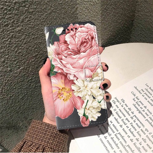 Floral magnetic flip wallet - floral,