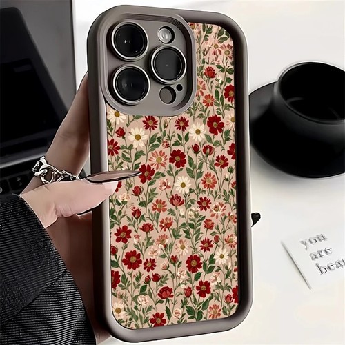 Burgundy floral phone - floral, for