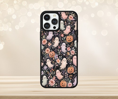 Ghost pattern floral - floral, pumpkins