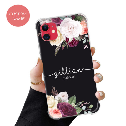 Personalised floral phone case - personalised,
