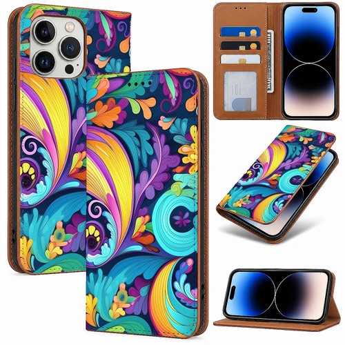 Whimsical mix leather wallet - whimsical,