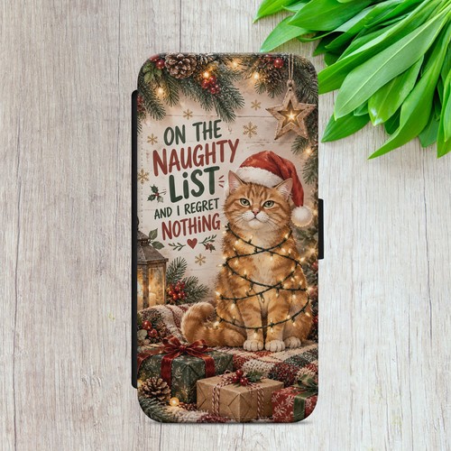 Christmas cat flip case for - christmas,