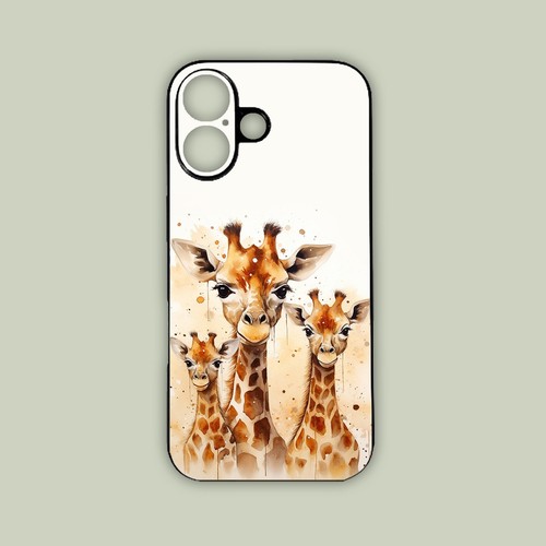 Watercolour giraffe family - giraffe,