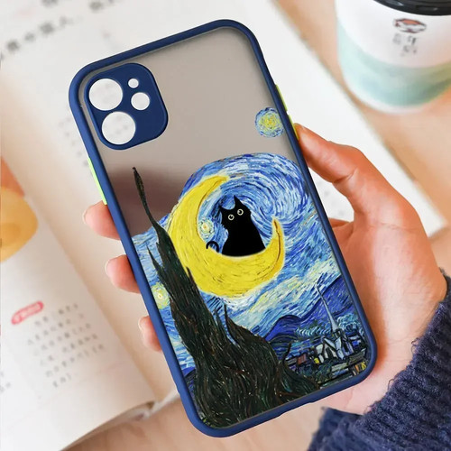Retro oil painting cat - retro, phone