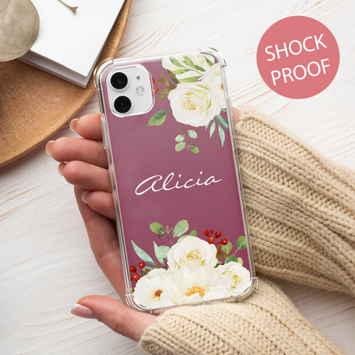 Personalised phone floral case - personalised,