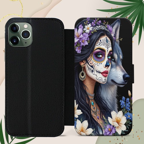 Skull goth girl red floral - girl,