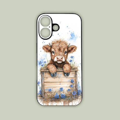 Floral baby highland cow - baby,